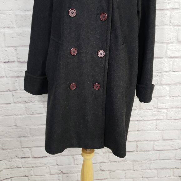 Vintage Russell Scott Double Breasted Gray Wool Swing Coat Cuffed Sleeve Sz 9/10 - Picture 6 of 14